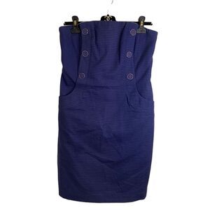 Lilly Pulitzer Navy Vanna Button Strapless Dress US 8